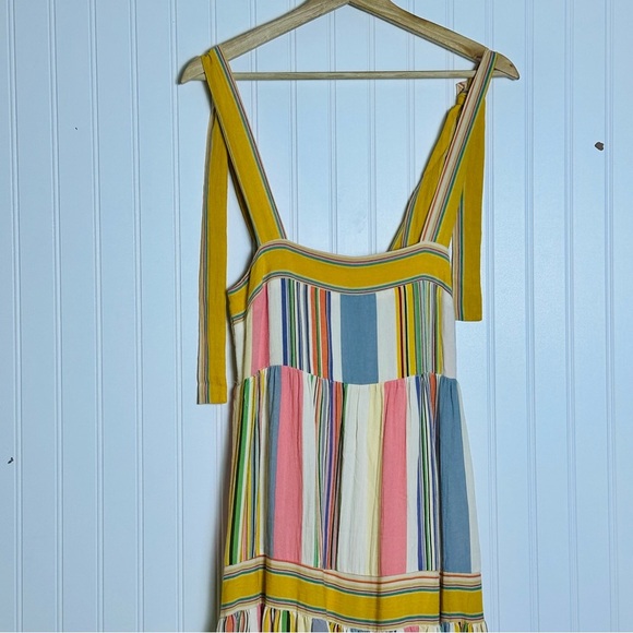 Anthropologie By Together Striped Multicolor Maxi Dress S Square Neck Smocked - Picture 2 of 8